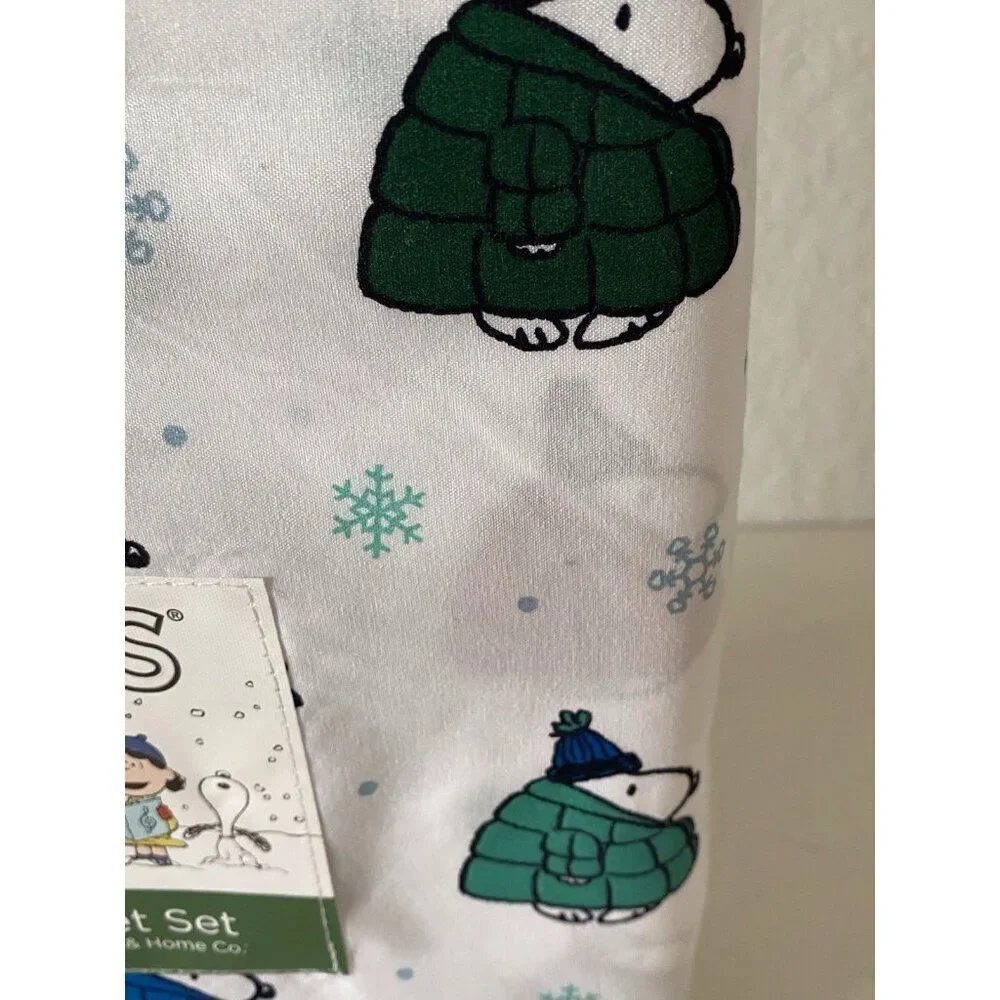Peanuts Snoopy Puffy Puffer Coat Jacket Sheet‎ Set KING SIZE Multicolor Soft NEW